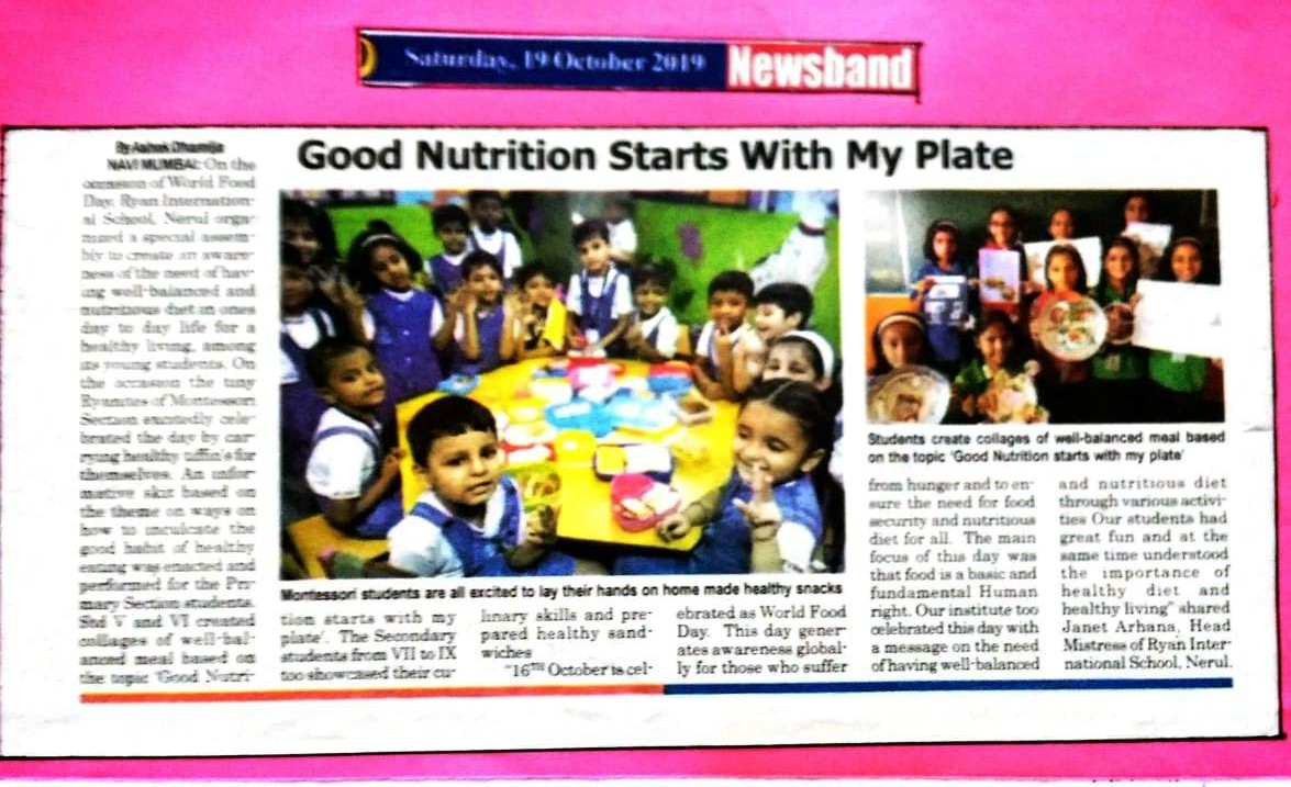 WORLD FOOD DAY 16 TH OCTOBER 2019 - Ryan International School, Nerul